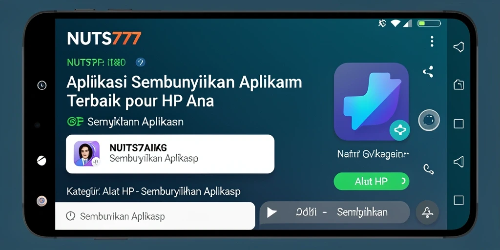 Tampilan antarmuka utama NUTS777 yang memudahkan pengguna untuk sembunyikan aplikasi.