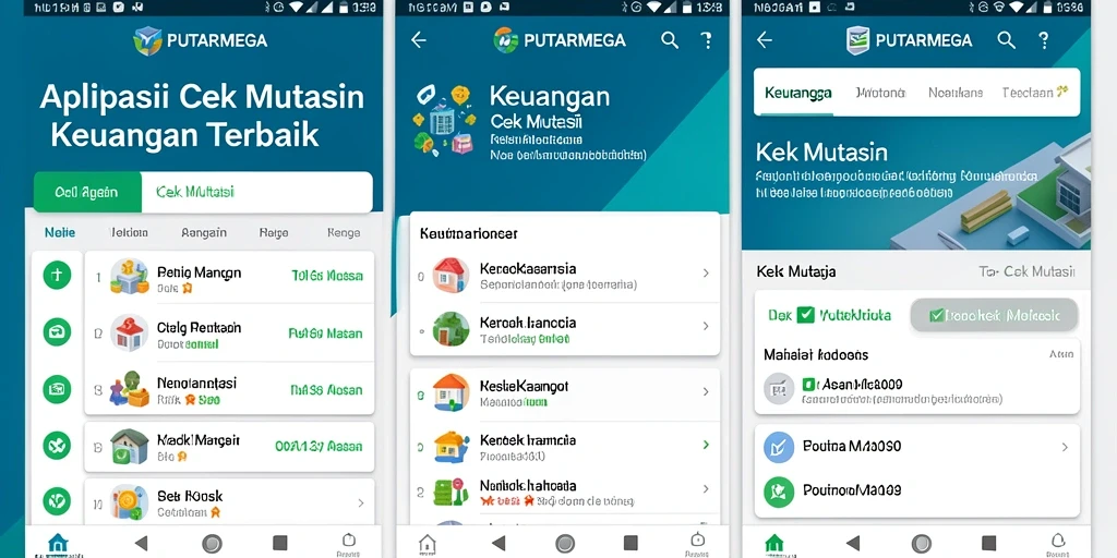 Antarmuka utama PUTARMEGA untuk cek mutasi transaksi.